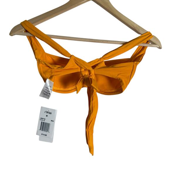 L*Space Camellia Mango Orange Balconette Underwire Bikini Swim Top Size M - Picture 7 of 7